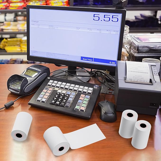 2 1/4" x 50' feet Thermal Paper, POS Cash Register Receipt Rolls, Receipt Paper - Image 4