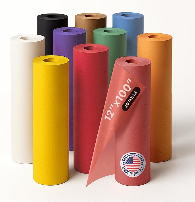 Assorted Colors Kraft Paper, School & DIY Projects, Gift Wrapping by IDL by IDLPackaging