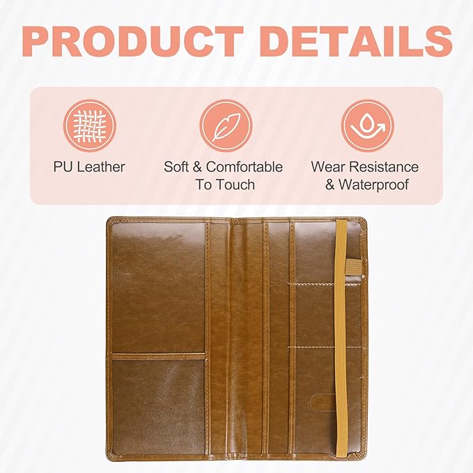 HARFINGTON Car Registration and Insurance Holder 9.45" x 5.04" PU Leather - Image 3