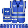 Custom Safety Vest with Logo Pockets High Visibility Reflective Vests by CustomTok