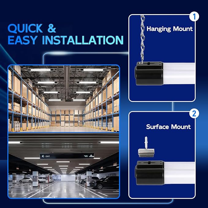 hykolity 2 Pack 4FT Linkable LED Shop Light - Image 4