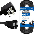 25 ft Heavy Duty Appliance Extension Cord, 14 AWG, 15A 125V 1875W, 3 Prong Flat by ELECTERY