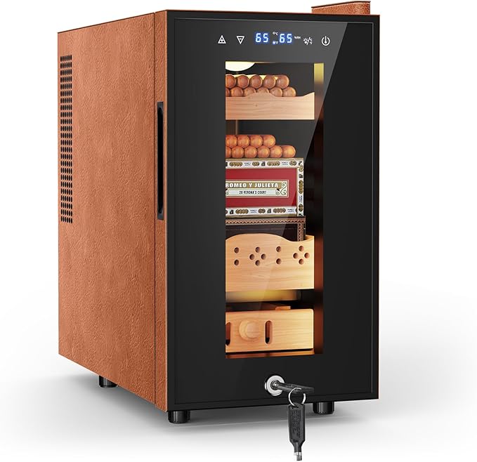 Tylza Leather Trim Cigar Humidor, 25L Cigar Humidor Cabinet by TYLZA