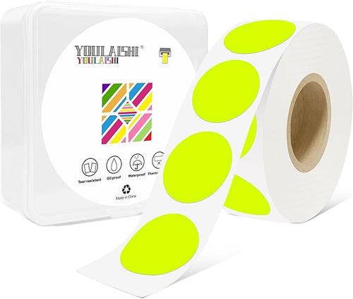 1 Inch Circle Dot Stickers 1000 PCS Color Coding Thermal Labels Dots Writable by YOULAISHI