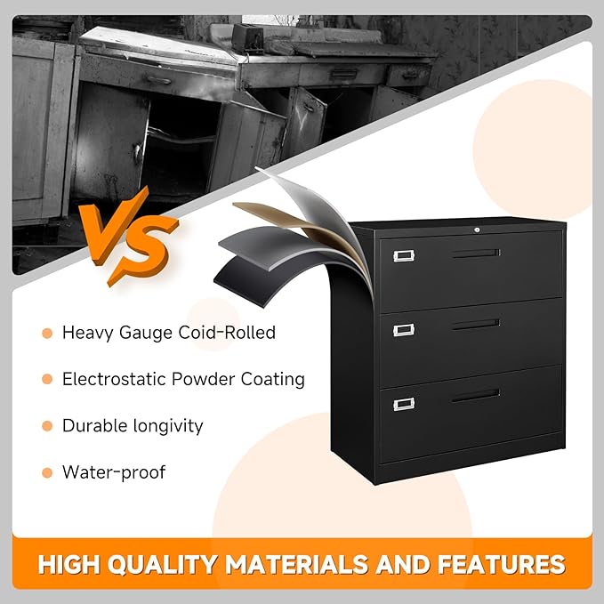 Lateral File Cabinet, Metal Filing Cabinet - Image 9