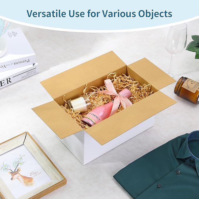 Famagic 10 Pack 10x7x5 Inch Small Shipping Boxes White Corrugated Cardboard - Image 3
