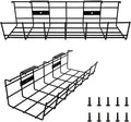 Under Desk Cable Management- 2 Pack Cord Organizer. Metal Wire Cable Management by Coyacool