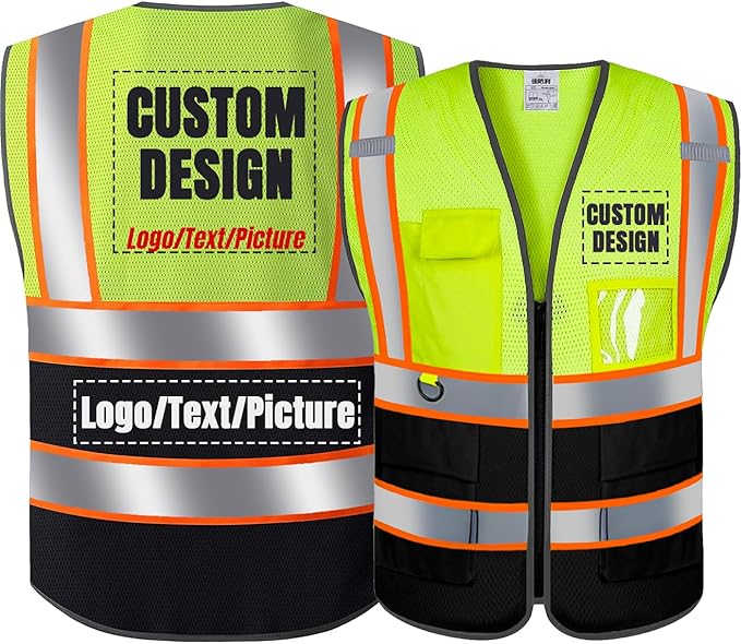 BeautyWill Custom Logo Safety Vest Class2 High Visibility Reflective Vest by BeautyWill