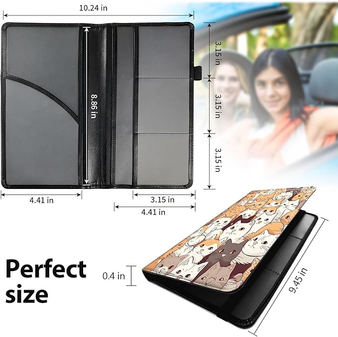 Car Registration and Insurance Holder, Leather Car Glove Box Organizer - Image 5