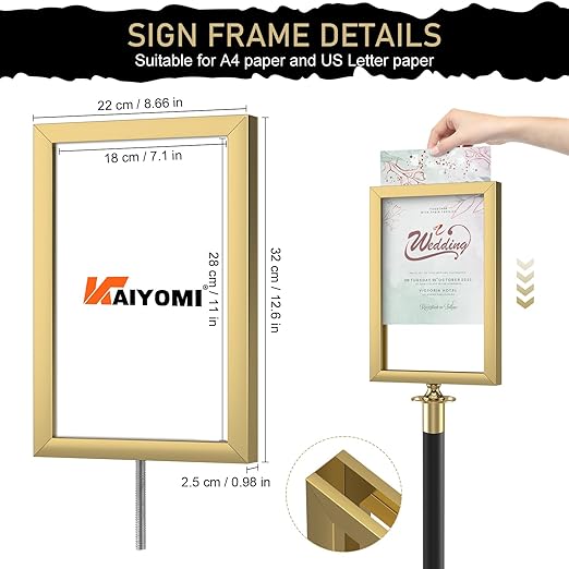 kaiyomi 6Pcs Stanchions Posts Velvet Ropes - Image 5