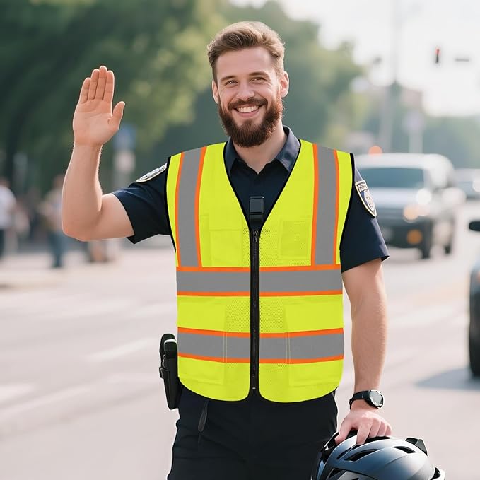 Hi Vis Vest for Men Women High Visibility Mesh Vest - Image 5