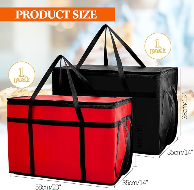 Maxcheck 2 Pcs Insulated Bags for Food Delivery XXXL Large Capacity Hot Grocery - Image 2