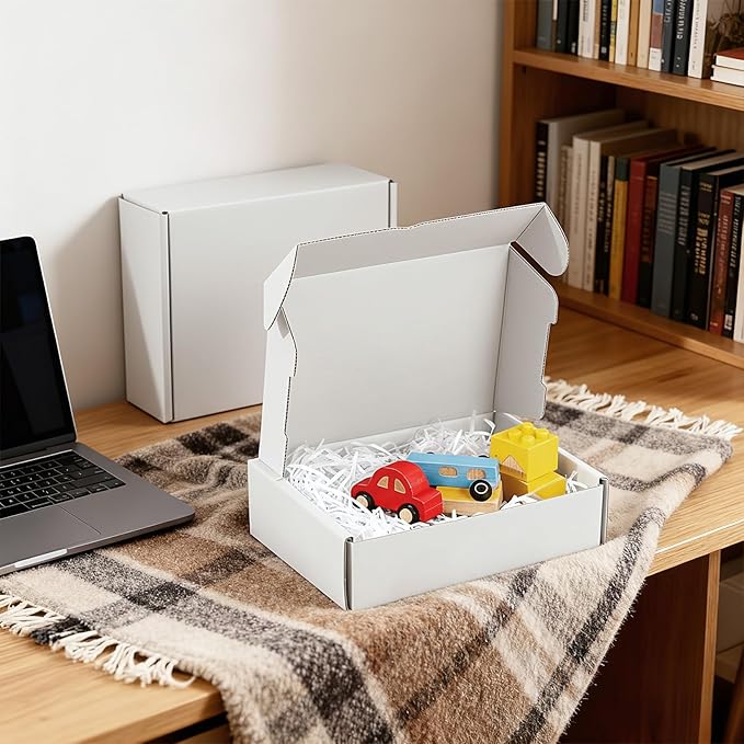 100-Pcs White Small Shipping Boxes - Image 4