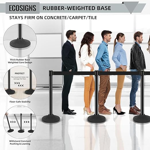 ECOSlGNS 6 Pack Commercial-Grade Stanchions - Image 3