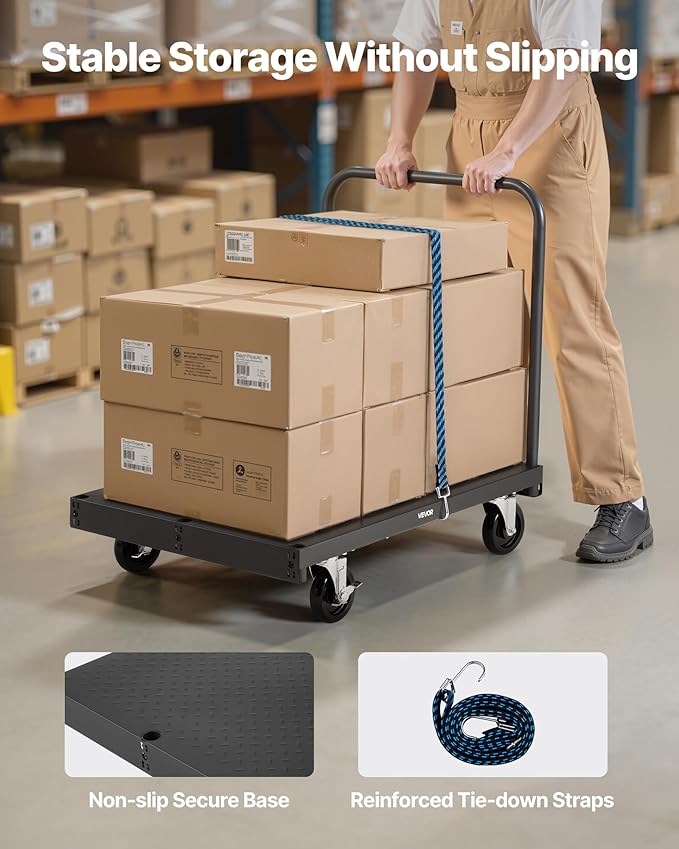 VEVOR Drywall Cart Dolly, 1800 lbs Load Capacity, 2-in-1 Steel Panel Truck Cart - Image 5