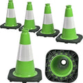 6 Pack 12" Inch Green PVC Traffic Cones by OranLite