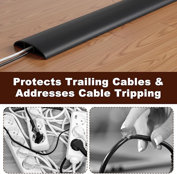 16.4 FT Floor Cord Cover, Self Adhesive Cord Hider, Hide Electric Wire on Carpet - Image 5