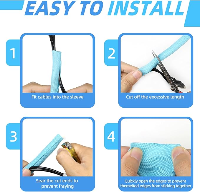 Automotive Wire Loom Tubing, Split Braided Cord Protectors from Pets No Chew - Image 6