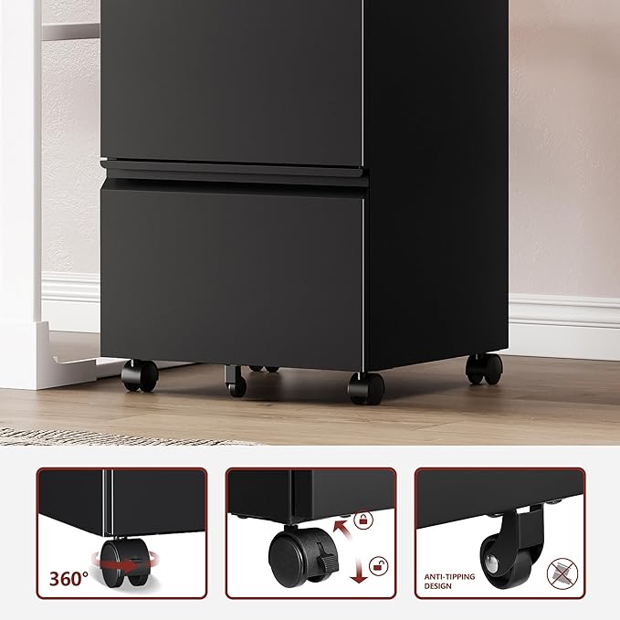 2 Drawer File Cabinet，Mobile Filing Cabinet - Image 6