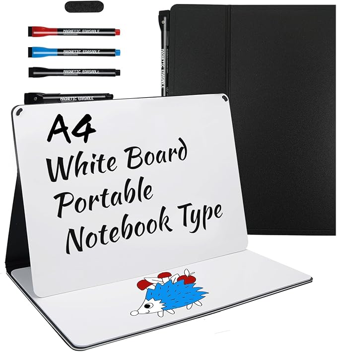 Portable White Board Small Dry Erase Board, A4 Reusable Notebook by CABPLROI