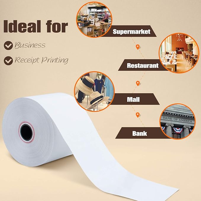 2-1/4''x230' Pos Thermal Receipt Paper Cash Register Roll, 200 rolls - Image 6
