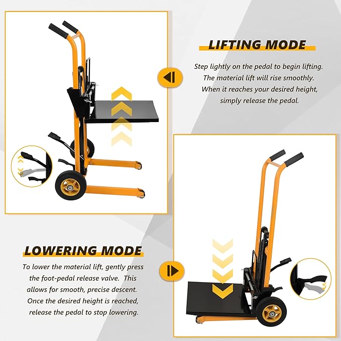 Manual Forklift Pallet Stakcer 43.3" Lift Height - Image 2