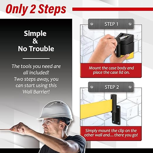 DuraSteel Wall Mount Crowd Control Retractable Belt Barrier - Image 6