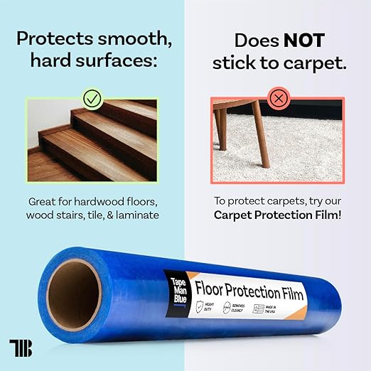 Floor Protection Film, 24 inch x 200' roll, Made in USA, Temporary Covering - Image 2