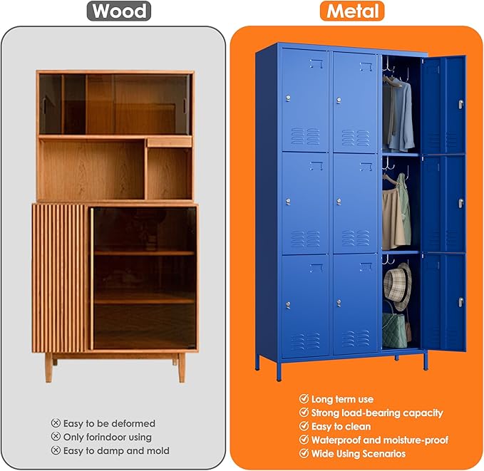Employee Lockers with 9 Doors, Metal Locker - Image 6