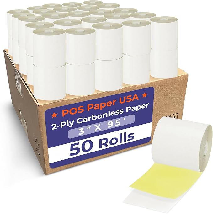 3" x 95' 2-Ply Carbonless Paper by Unknown