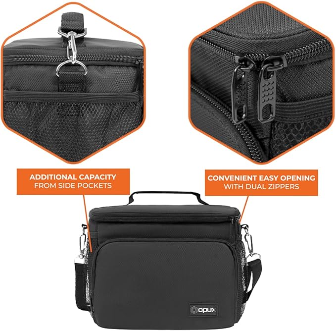 opux Insulated Lunch Bag for Men Women, Soft Lunch Box for Office Work School - Image 6