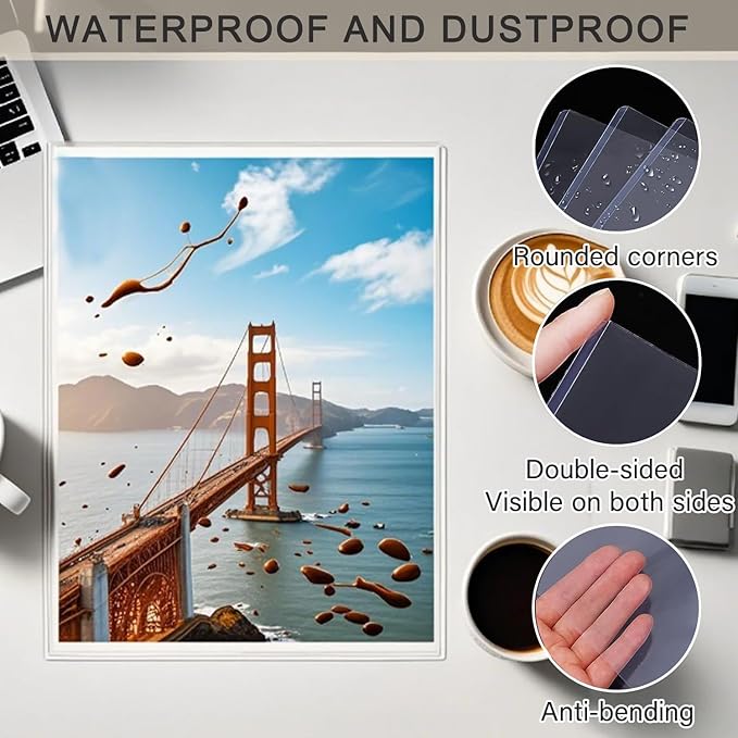 25PCS 8" x 10" Clear Rigid Card Sleeves – Waterproof Hard Plastic Protectors - Image 3