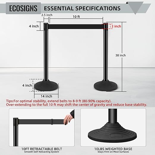 ECOSlGNS 6 Pack Commercial-Grade Stanchions - Image 4