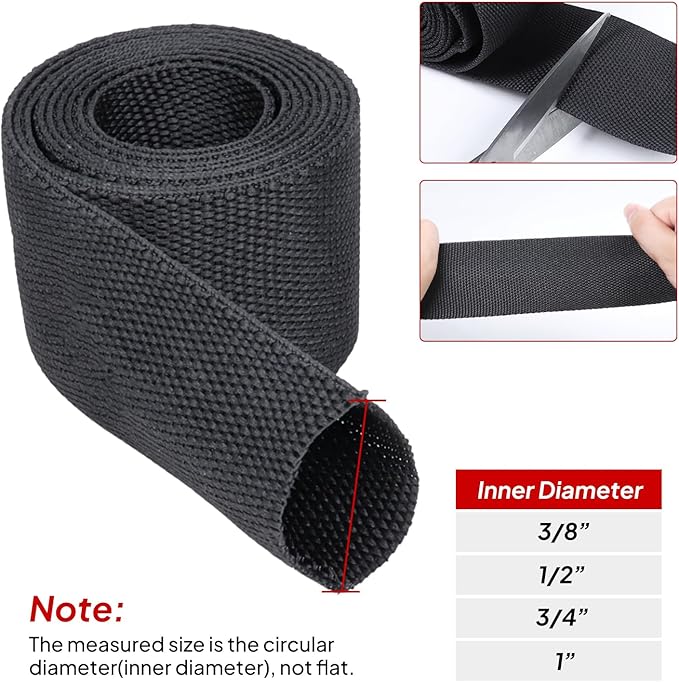 3/8" - 18 feet Cable Management Sleeving, 2:1 Fabric Heat Shrink Braided Sleeve - Image 8