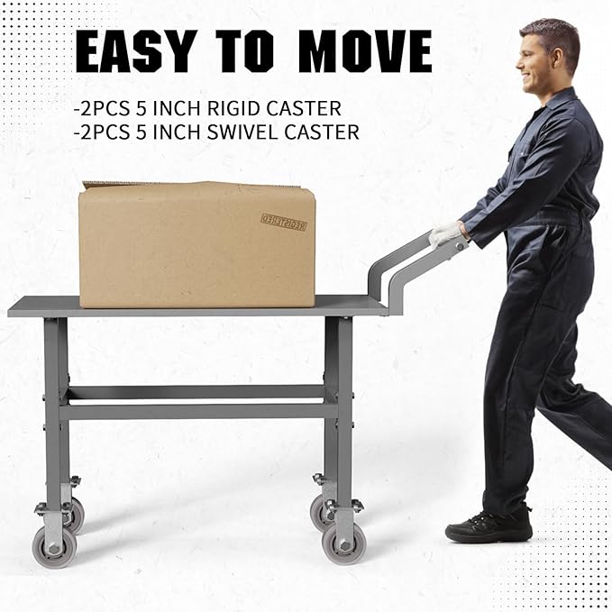 Work Height Platform Truck Cart, 2000LBS Weight Capacity Platform Cart - Image 6