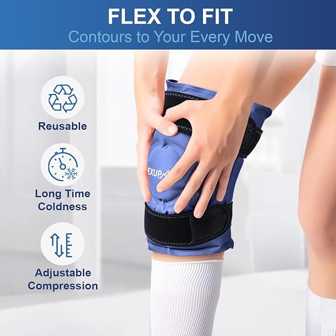 APEXUP Ice Pack for Knee Pain Relief, Large Reusable Wrap After Surgery - Image 3
