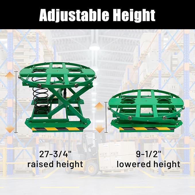 Spring-Actuated Pallet Carousel Skid Positioner, 4500lbs Capacity 26" Lifting - Image 3