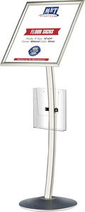 M&T Displays Curved Menu Board, 18x24 Inch Pedestal Sign Holder by MTDisplays