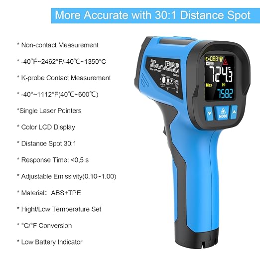 Infrared Thermometer Temperature Gun, Non-Contact High Temp Thermometer - Image 3
