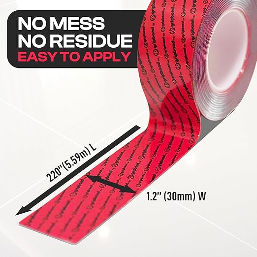 GripBond Clear Double Sided Tape, 1 Roll, 1.2”x220” – Clear Mounting Tape - Image 3