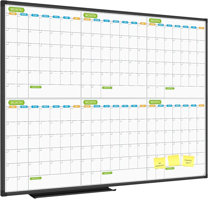 JILoffice Magnetic Dry Erase Calendar Whiteboard, 6 Months White Board Planner by JILoffice