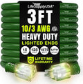 3ft Outdoor/Indoor Extension Cord 10/3 Gauge Ultra Heavy Duty 3 Prong SJTW by LifeSupplyUSA