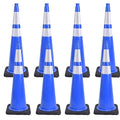 BESEA 8Pack 36” inch Traffic Cones Blue Road Parking Cones Construction Safety by BeSea