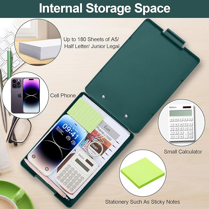 Small Clipboard with Storage, A5 Clipboards with Pen Holder, Half Letter Clip - Image 7