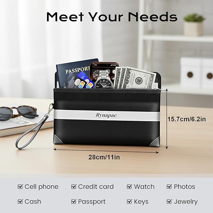 Fireproof Money Bag Upgraded 4200°F, 11”x 6.2” Waterproof money bags - Image 6