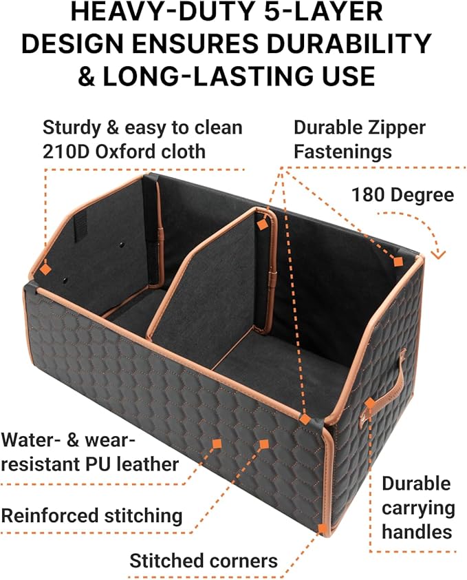 Owleys Sedan Trunk Organizer 17.7" Storage Tote - Image 2