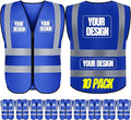 BeautyWill 10/20 Pack Custom Logo Safety Vest, Bulk High Visibility Class 2 by BeautyWill