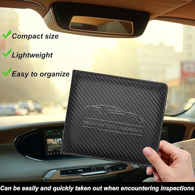 Car Registration and Insurance Holder, Premium Pu Leather Vehicle Glove Box - Image 4