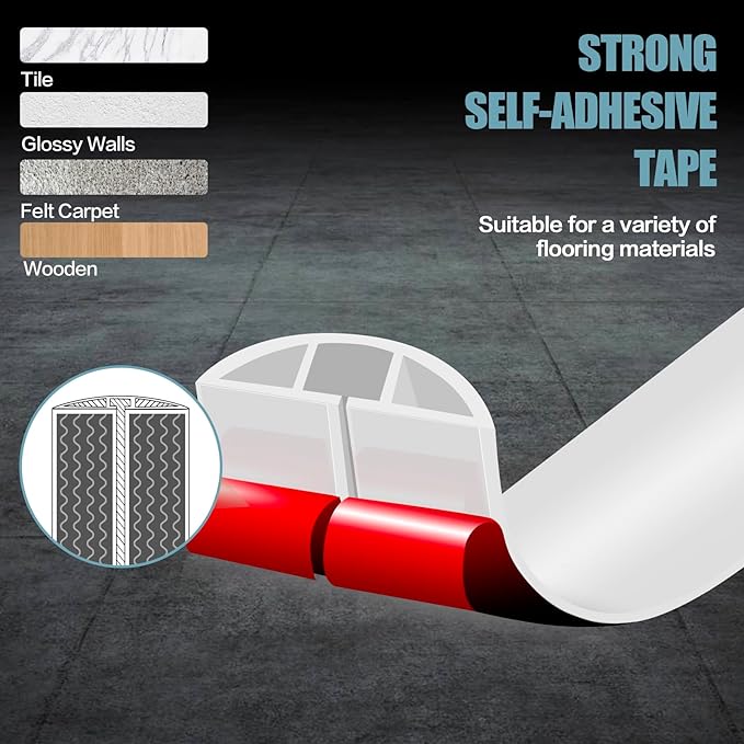 Floor Cord Cover Self Adhesive Cord Hider, 20FT Cable Management, Extension - Image 4