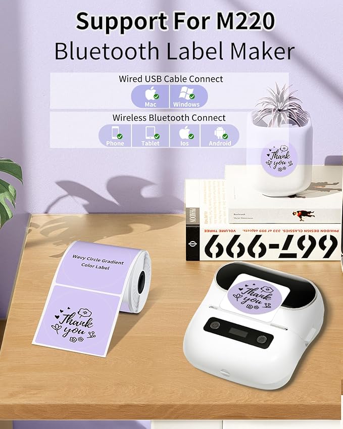 Phomemo Circle Labels for M110/M110S/M120/M200/M220 Label Maker, 1.96" x - Image 6